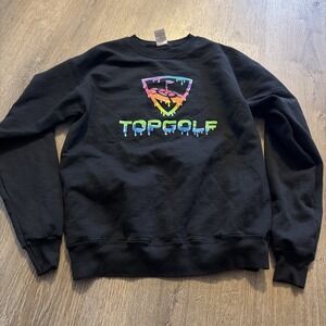 Hanes Ecosmart Black Pull over Sweat Shirt Sweater Top Golf Size Medium M